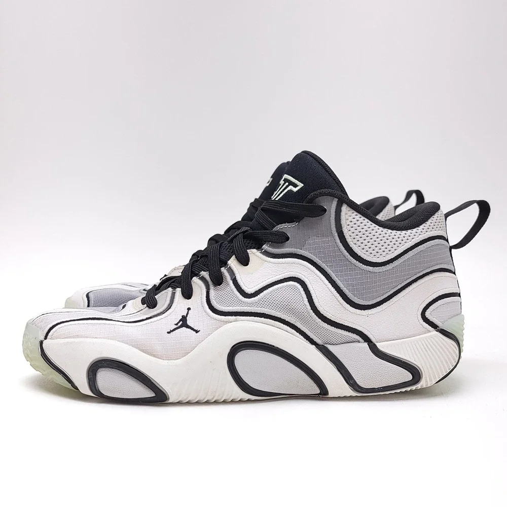 Jordan Tatum 3 ZEN Mens Basketball Shoes White Black FZ6598-001 Size 10
